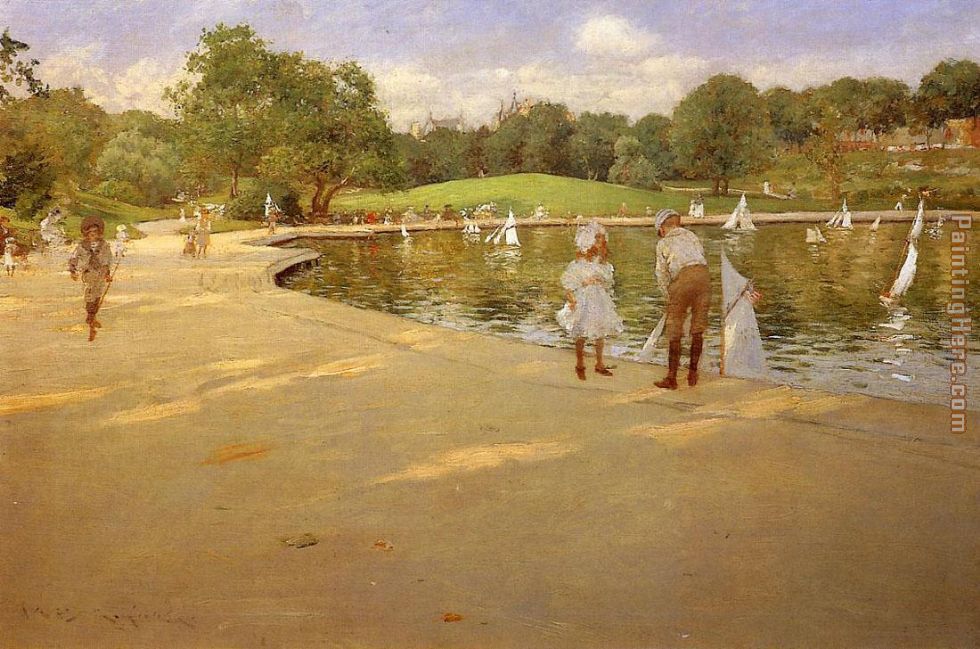 The Lake for Miniature Yachts painting - William Merritt Chase The Lake for Miniature Yachts art painting